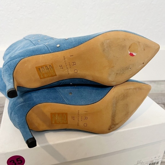 IRO PARIS Milow Studded Suede Slouch Boots - Picture 9 of 10
